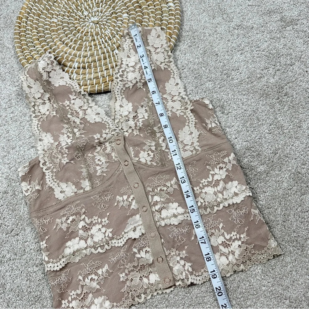 Gimmicks by BKE Floral Mesh Lace Tank Top Cream Valentine Cottagecore Size XS - Picture 13 of 14